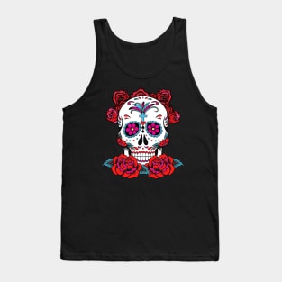 Dia De Los Muertos, Sugar Skull Design Tank Top